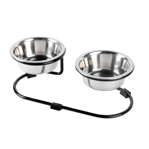 <b>Stainless</b> <b>Steel</b> <b>Dog</b> Food <b>Bowl</b> Stand Household Pets Feeding <b>Bowl</b> With Iron Base Stand Wholesale Supplier - Product Image 3