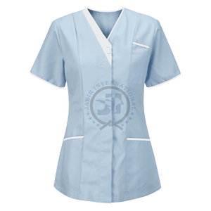 Hospital médico mujeres Doctor Scrub trajes para mujeres elásticas desgaste Scrubs enfermería quirúrgica suave uniformes conjuntos para mujeres - Product Image 5