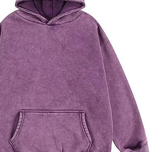 Sweat à capuche délavé pour homme, col montant, fermeture éclair, surdimensionné, streetwear décontracté, hiver, anti-rides, anti-rétrécissement, par Ako - Product Image 2