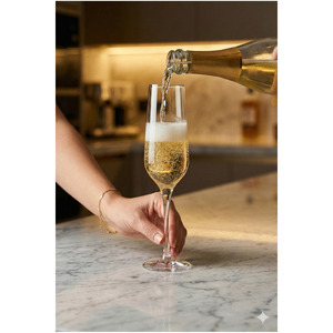 Juego de 2 Copas de Champán de Cristal de Diseño Clásico, Capacidad de 200 cc - 67094 - Product Image 4