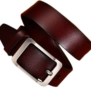 Cinturón Formal de Cuero Genuino para Hombre, Estilo Retro Europeo Americano, Hebilla de Placa, Duradero, Combinable con Todo, Estilo Ejecutivo - Product Image 3