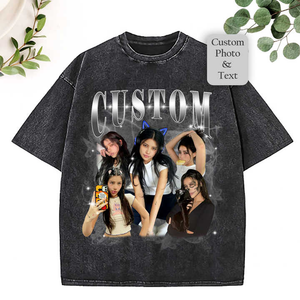 Camiseta de Algodón Grueso de Gran Tamaño para Hombre, Estilo Moderno, con Logotipo Personalizado Serigrafiado, Estilo Vintage Lavado Ácido - Product Image 1