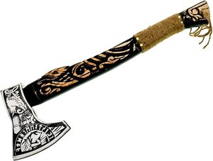 Hachas Vikingas de Acero de Damasco Profesional con Mango, Cabeza de Hacha Tomahawk, Personalizadas al por Mayor, OEM/ODM, PRESTIGE BLADES, 1 Año de Garantía - Product Image 3