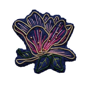 Haute Qualité Papillon Chine Bullion Fil Brodé Broche Motif Royal Artistique Orné Conception Robuste Pin Retour Tissu Matériel - Product Image 2