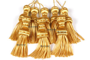 Attaches de rideaux en or français, glands métalliques de qualité supérieure, paire pour les vêtements liturgiques et l'usage décoratif - Product Image 3