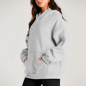 Wholesale Loose Casual <b>Long</b> Sleeve 350G Hooded Pullover Streetwear Sweatshirts <b>Women</b> Customized Printed Winter <b>Hoodies</b> Knitted - Product Image 3