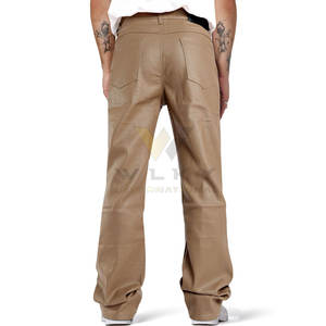 กางเกงหนังผู้ชายสุดหรู ทรงทันสมัย เนื้อผ้านุ่มพรีเมียม ด้านในเรียบลื่น สวมใส่สบาย สไตล์โมเดิร์น เหมาะสำหรับแฟชั่น - Product Image 3