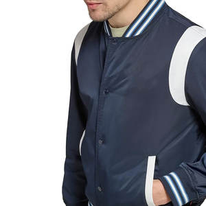 Custom <b>Black</b> Vintage Winter Versity <b>Jacket</b> High Quality Polyester/Cotton <b>Men's</b> Bomber <b>Jacket</b> - Product Image 5