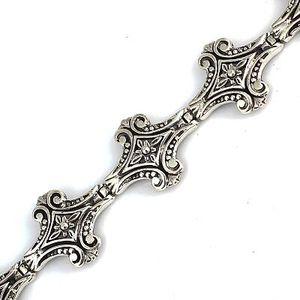Bracelet en argent sterling 925 inspiré de l'otomanie, oxydé noir, épaisseur 1,9 cm, bijou culturel de collection pour femmes - Product Image 2