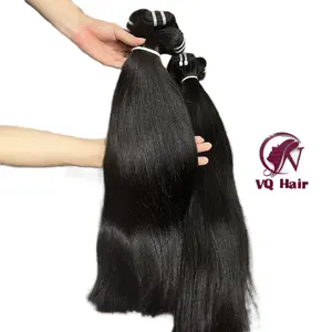 Natural Straight Wholesale High Quality Weft Hair Extensions with Raw Colors, Large Stock of 100% Remy Virgin Hair