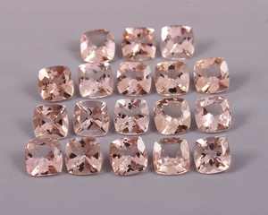 100% naturel pêche Morganite carré coussin coupe Top qualité pierres précieuses en vrac pour l'approvisionnement de bijoux à la mode Look incroyable couleur et forme - Product Image 1