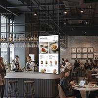 Affichage de menu numérique à haute luminosité lisible en plein soleil 3000 nits avec contrôle cloud et fonctionnalités de signalisation numérique commerciale