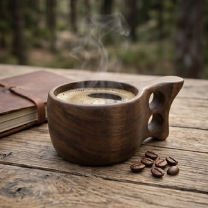 Natural Wooden Kuksa Cup Outdoor Camping <b>Coffee</b> <b>Mug</b> Bushcraft <b>Portable</b> Teacup Eco Friendly Handmade Wood Drinkware Custom Carved - Product Image 6