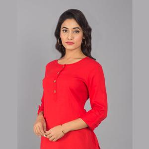 Rayon <b>Red</b> Vintage <b>Crop</b> <b>Top</b> Women's Casual Neck <b>Top</b> Button Decoration Woven Fashionable <b>Top</b> for Spring Summer Autumn Size XL - Product Image 5