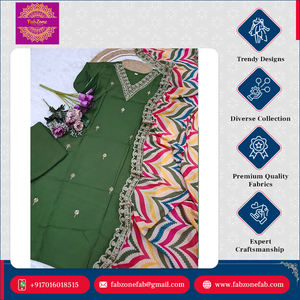 Conjunto de pantalón Dupatta de rayón de viscosa pura, bordado de codificación de secuencia de ropa paquistaní india de diseño tradicional moderno - Product Image 6
