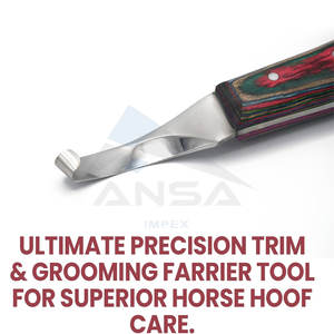 Couteau à sabot droitier professionnel maréchal-ferrant lame tranchante en acier inoxydable et poignée ergonomique - Product Image 6