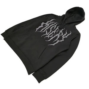 OEM personnalisé strass survêtement hommes surdimensionné poids lourd sweats à capuche ensemble jogging deux pièces survêtement à capuche hommes - Product Image 2