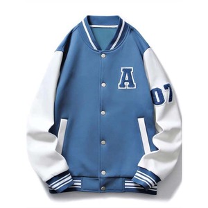 แจ็กเก็ตเลตเทอร์แมนบอมเบอร์สำหรับผู้ชายแจ็คเก็ตเบสบอลวิทยาลัยแขนยาวน้ำหนักเบา - Product Image 1