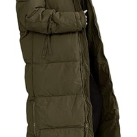 Veste d'hiver longue et ample matelassée respirante et coupe-vent pour femme, écoresponsable, couleurs et logo personnalisables 2025