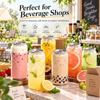Fournisseur d'usine : Nouvelles canettes portables en PET avec couvercle en aluminium, transparentes, pour boissons gazeuses, bubble tea et café