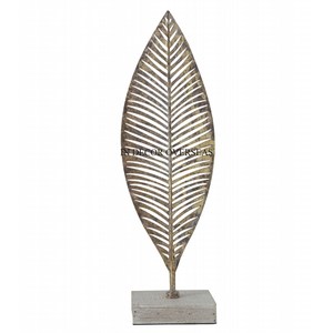 Ensemble de 3 sculptures uniques en métal de haute qualité de différentes feuilles, décor de centre de table pour la maison et l'hôtel - Product Image 3