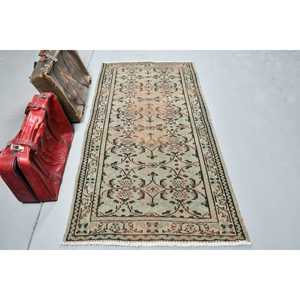 Turkish Rug, 5.4x6.6 ft Vintage Rug, <b>Brown</b> Blue Patchwork <b>Wool</b> Rug - Product Image 1