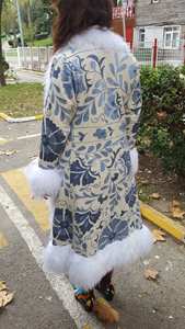 Chaquetas de algodón acolchadas para mujer Patrón floral bordado Manga larga Bolsillos laterales de encaje Otoño Invierno Abrigos bohemios al por mayor - Product Image 4