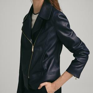 Nueva última moda personalizada señoras nueva chaqueta de cuero de piel patrón a cuadros Chaqueta De Mujer chaqueta de cuero transpirable de talla grande - Product Image 4