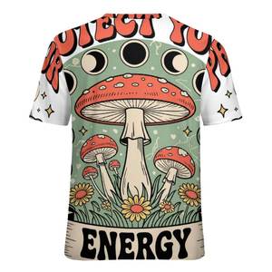 T-shirt décontracté en tricot à œillets, imprimé intégral, design personnalisé - Product Image 4