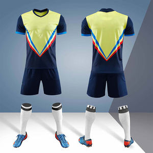 Conjuntos de uniformes de fútbol personalizados para adultos, 100% algodón y poliéster, diseño de logotipo personalizado, sublimado, 2022 - Product Image 4