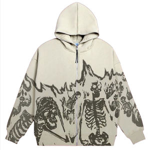 Men's Custom Made Face Cover Zipper <b>Hoodie</b> Graphic Print <b>Full</b> <b>Zip</b> <b>up</b> <b>Hoodie</b> Custom Logo Puff Screen Printing <b>Hoodie</b> for Me - Product Image 1