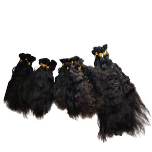 Extensiones de cabello humano indio virgen negro natural ondulado de 30 pulgadas cabello humano 100% de origen Templo de alta calidad para trenzar - Product Image 1