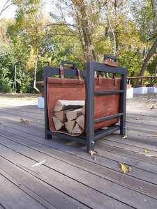 100% Real Cowhide Genuine Leather Hot Selling Firewood <b>Log</b> <b>Carrier</b> Wood Bag <b>Log</b> Holder Gift for Home LLR-0062 - Product Image 4