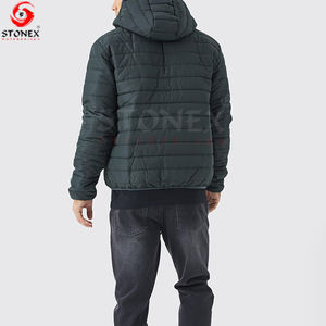 Veste matelassée d'hiver de créateur pour hommes Manteau matelassé imperméable à bulles en nylon denim personnalisé pour l'extérieur - Product Image 6
