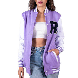 Chaqueta Letterman de Invierno para Mujer, de Primera Calidad, Transpirable, Sólida, con Relleno de Algodón, Tejida, Ropa al por Mayor - Product Image 1