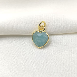 Coeur à facettes Amazonite pierre précieuse pendentif à breloque or électrolytique breloque en vrac pour la fabrication de bijoux à bricoler soi-même - Product Image 3