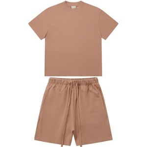 Nouveaux hommes décontracté été T-Shirt et Shorts ensemble respirant solide motif tricoté survêtement 2 pièces mode sweat Shorts tenue - Product Image 1