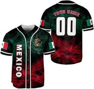 Camiseta de béisbol negra personalizada, nueva ropa deportiva de sublimación de poliéster de malla hecha en México - Product Image 4