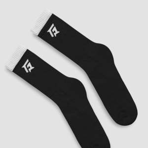 Chaussettes de sport EnduraFlex 100% coton et fibre de bambou, hautement antibactériennes, résistantes à la transpiration, personnalisables, imprimé automne, couleur noire - Product Image 3
