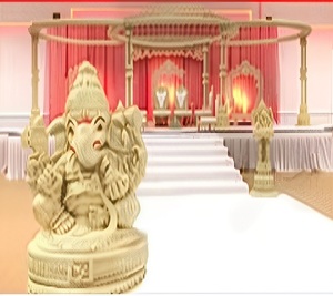 Raj Mahal en bois pour mariage Mandap Leicester Mandap de mariage en bois de teck de haute qualité Ensemble de Mandap personnalisable Prix d'usine DSTExports - Product Image 2