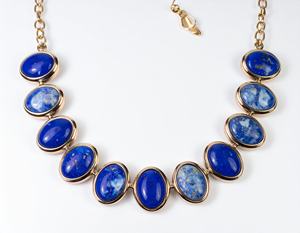 <b>Fine</b> 925 Sterling <b>Silver</b> Jewelry Blue Stone Charms Necklace 18k Gold Plated Necklace for Women Gift Party - Product Image 6