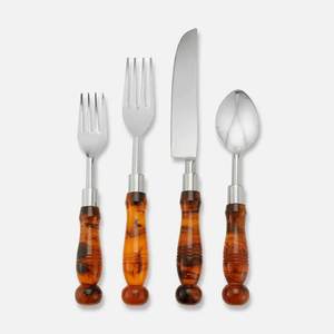 Best Seller Metal Silver Flatware Set <b>Tortoise</b> Shell Handle for Hotels and Wedding Dinnerware Eating Cutlery Sets - Product Image 2
