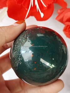 Natural Bloodstone <b>Crystal</b> Sphere Polished Healing Stone Decorative Orb - Product Image 2