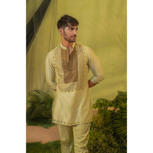 Ensemble de Kurta court en coton confortable pour hommes Ensemble de Kurta court élégant pour hommes Parfait pour les occasions décontractées et festives - Product Image 5