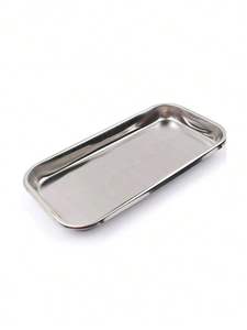 Bandeja de servicio rectangular de metal para aperitivos de té y café y uso doméstico con asas fuertes - Product Image 6