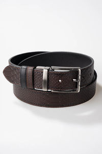 OEM เข็มขัดหนังจระเข้แท้สำหรับผู้ชาย, เข็มขัดหนังแท้พร้อมหัวเข็มขัดอัลลอยเข็มขัดสองด้าน - Product Image 4