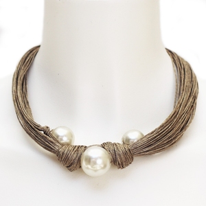 Collier de mariage à breloques perles de verre et coton luxe fait à la main perles chaudes collier fantaisie cadeau de mariage X Mas - Product Image 6