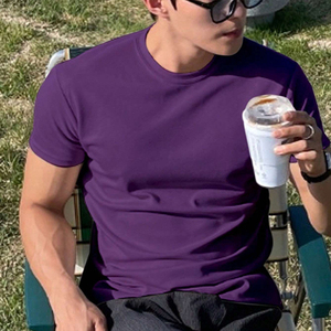 Camiseta para hombre, 100% algodón, diseño de logotipo personalizado, calidad de lujo, costilla, cuello redondo, ropa de calle con hombros caídos de gran tamaño, camiseta en blanco para hombre - Product Image 1