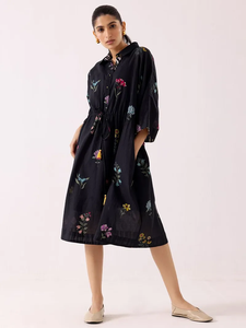 Women's Girls' Printed Maxi Dress Pure Cotton Indian Block Print Casual Summer Evening Party Wholesale Long Midi Bulk Buttons - Product Image 5