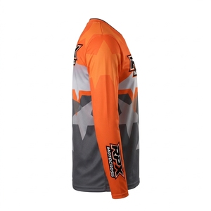 Maillot de motocross à manches longues personnalisé, imprimé par sublimation, orange, noir, gris, pour le tout-terrain - Product Image 3